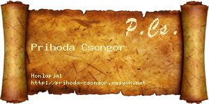 Prihoda Csongor névjegykártya